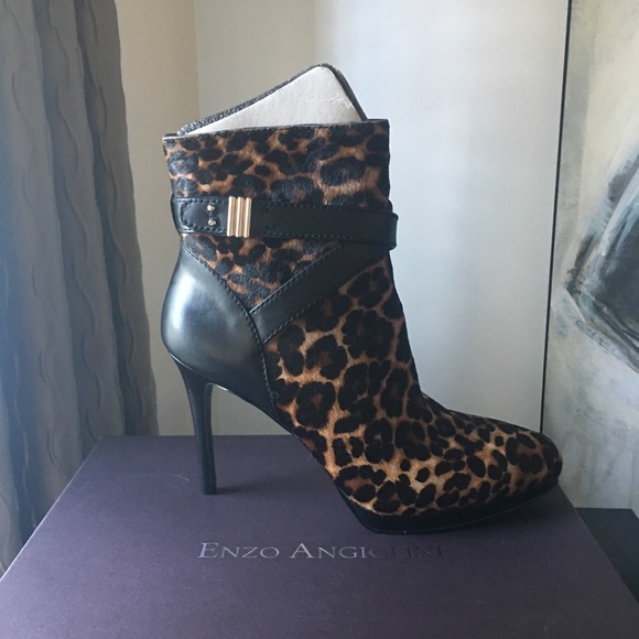 Enzo Anglioini leopard Ponyhair boots ‘NEW’ - Picture 2 of 8